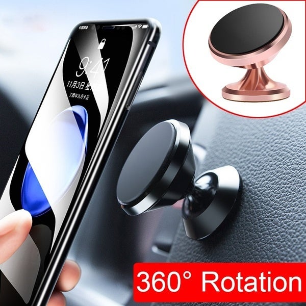 360-degree universal car phone holder with magnetic tuyere holder