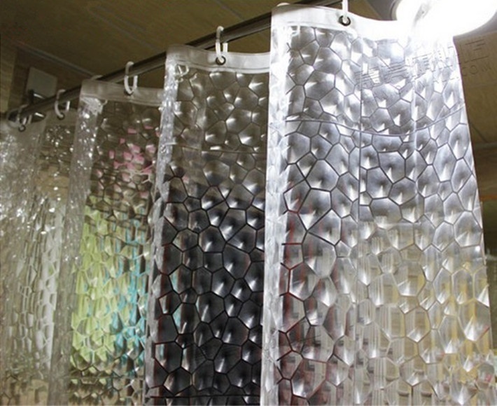 3D Water Cube Mould / 3D Water Cube Shower Curtain is waterproof, mold-free shower curtain