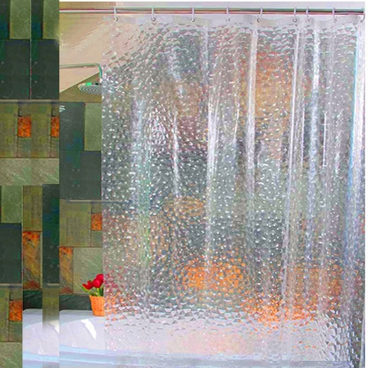 3D Water Cube Mould / 3D Water Cube Shower Curtain is waterproof, mold-free shower curtain