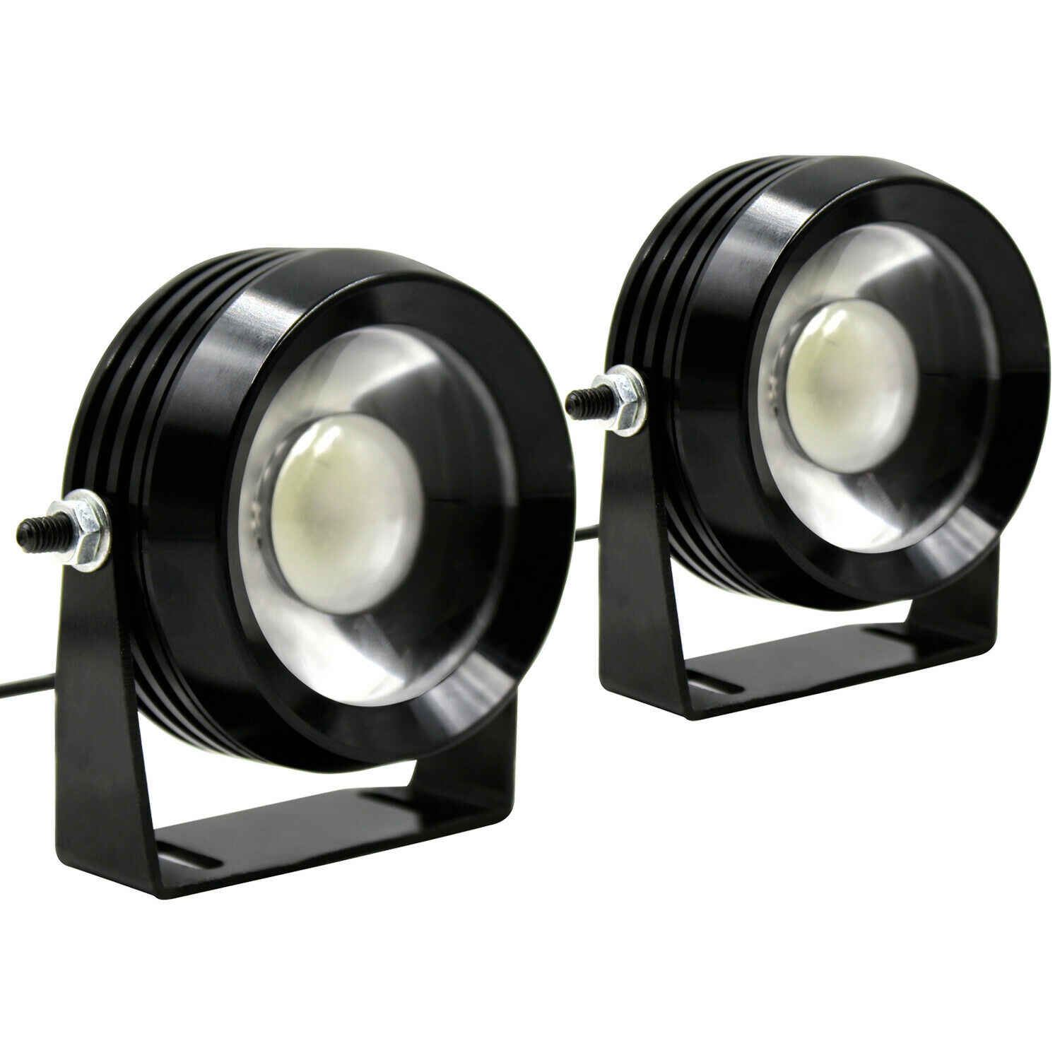 2pcs 2.5" inch LED Fog Light Round White COB Angel Eyes Halo DRL Driving Car Truck