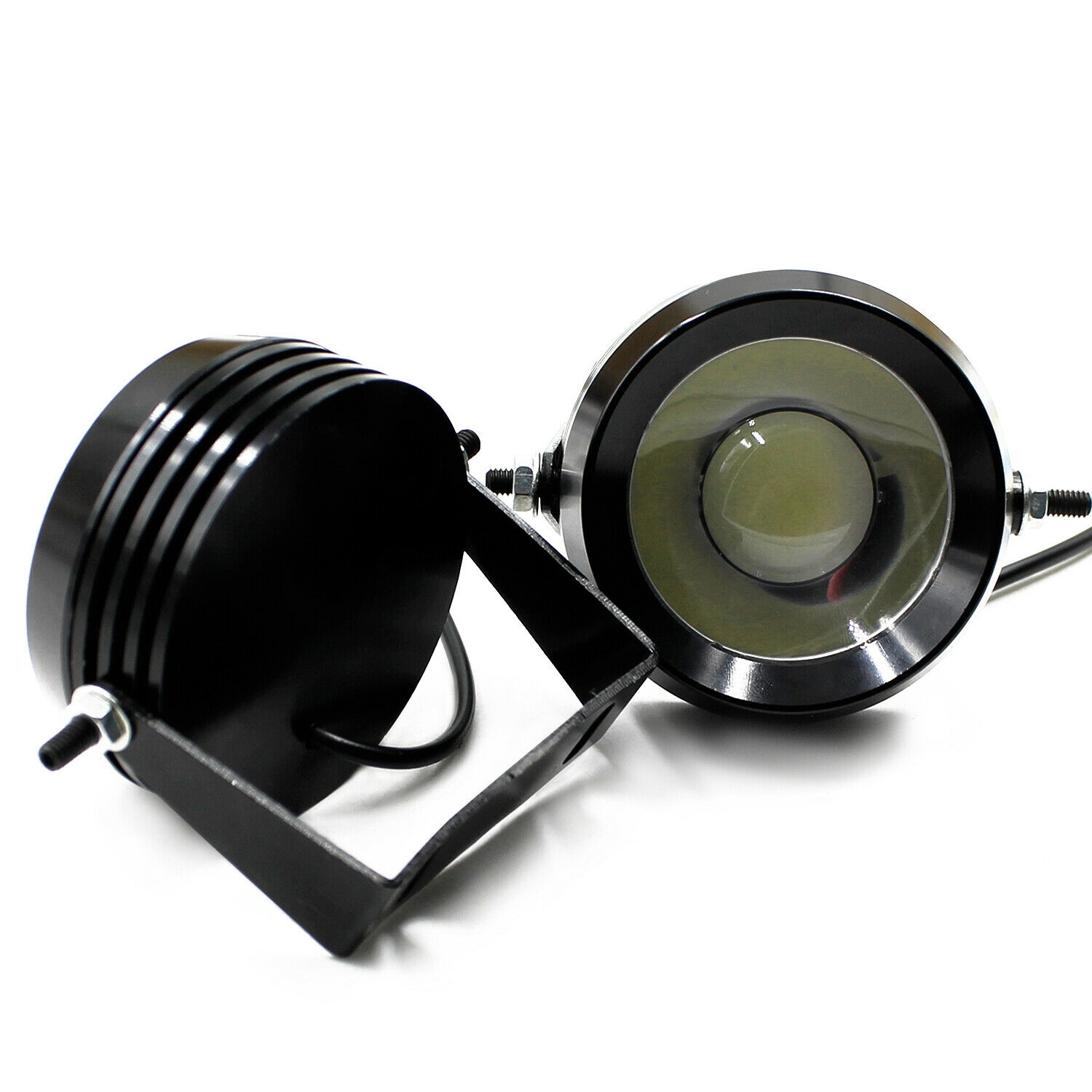 2pcs 2.5" inch LED Fog Light Round White COB Angel Eyes Halo DRL Driving Car Truck