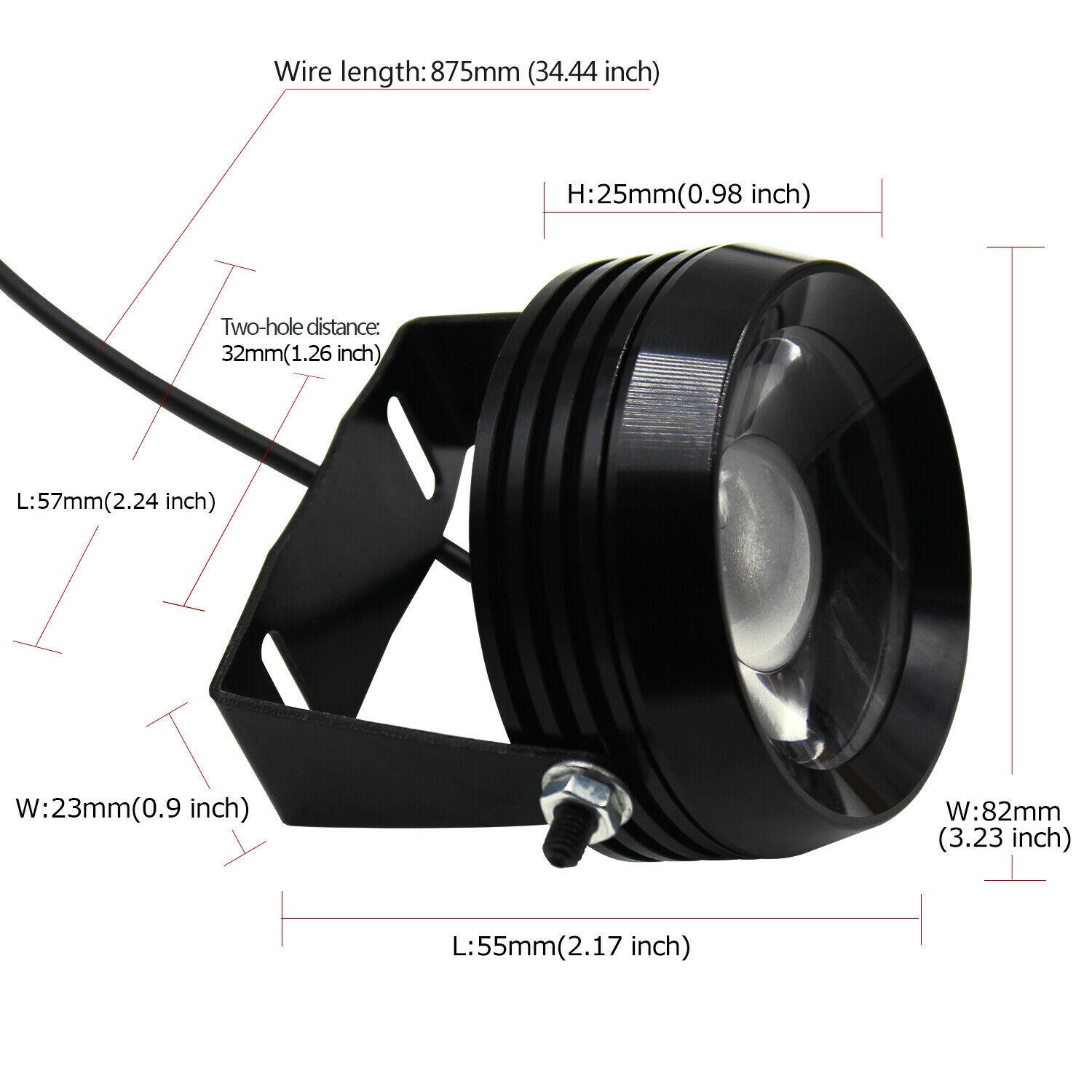 2pcs 2.5" inch LED Fog Light Round White COB Angel Eyes Halo DRL Driving Car Truck