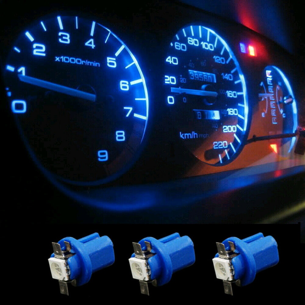 10x T5 B8.5D 5050 Car Dashboard Instrument  Interior LED Light Bulbs Accessories