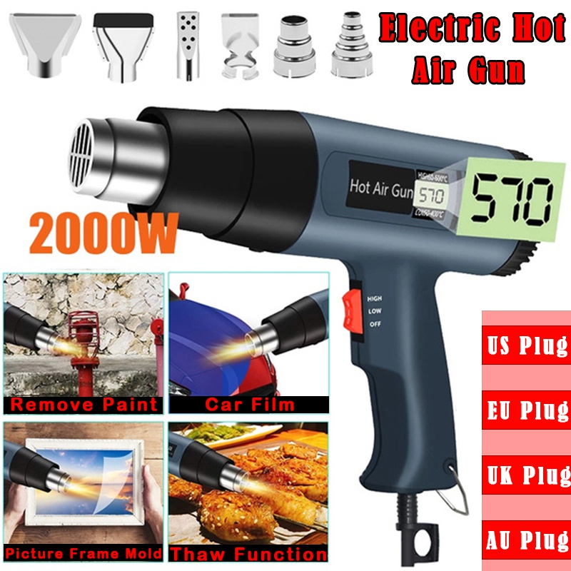 2021 New 2000W 220V Industrial Electric Hot Air Gun Adjustable Thermoregulator Air Flow Mini Heat