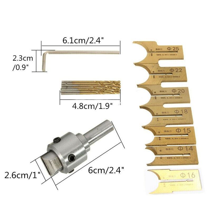 16Pcs Premium Wooden Beads Drill Bit Rosary Making Bead Drill Tool Woodworking