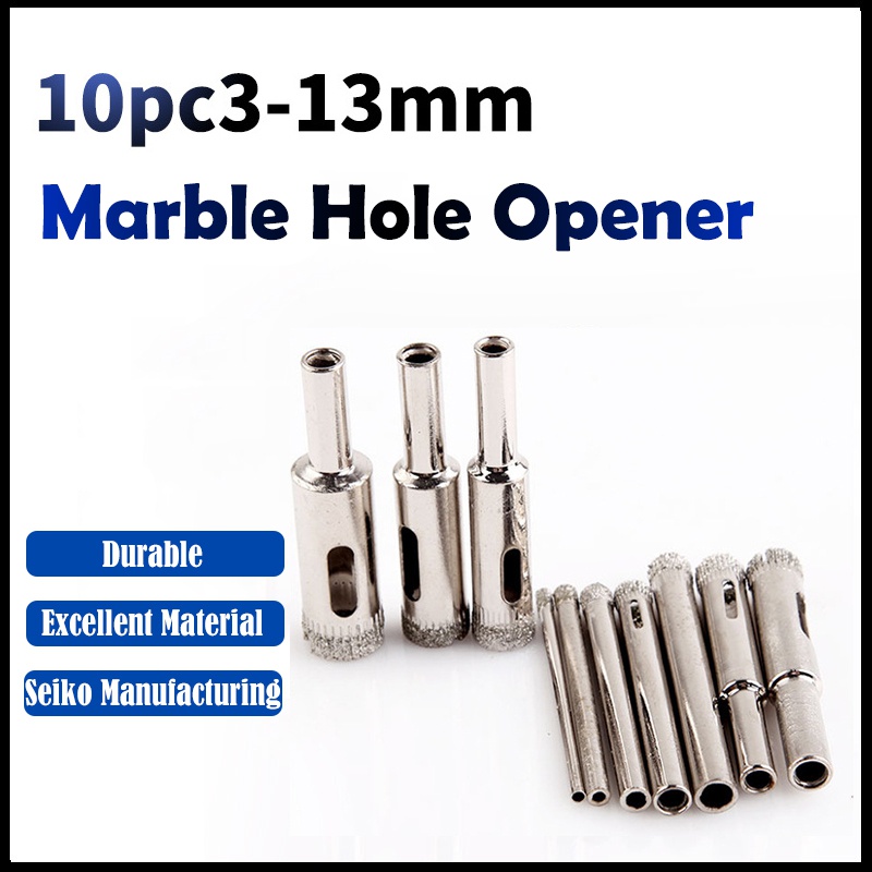 10pcs 3-13mm Marble Hole Opener Diamond Tool Separate Tile Stopper Drill Bit Hole Opener