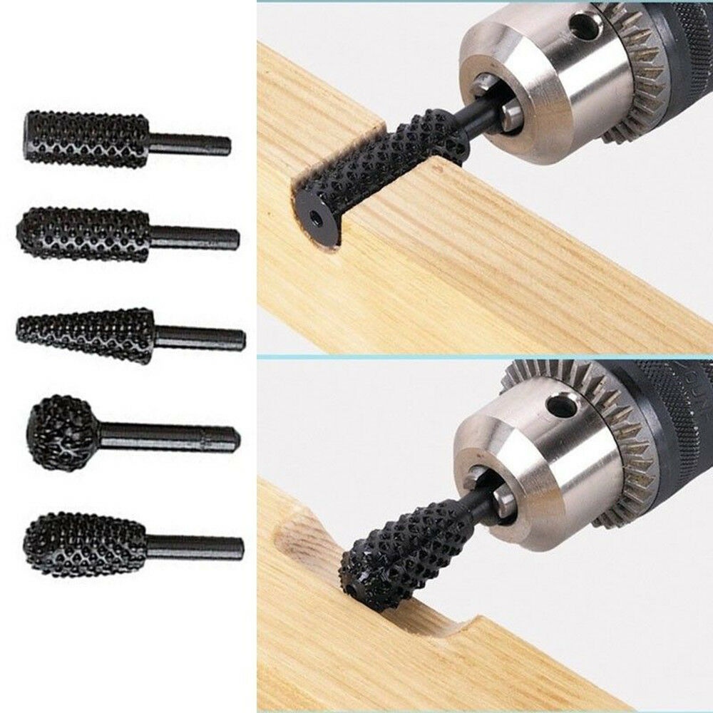 5PCS 1/4&apos;&apos; Drill Bit Set Cutting Tools For Woodworking Knife Wood Carving Tool