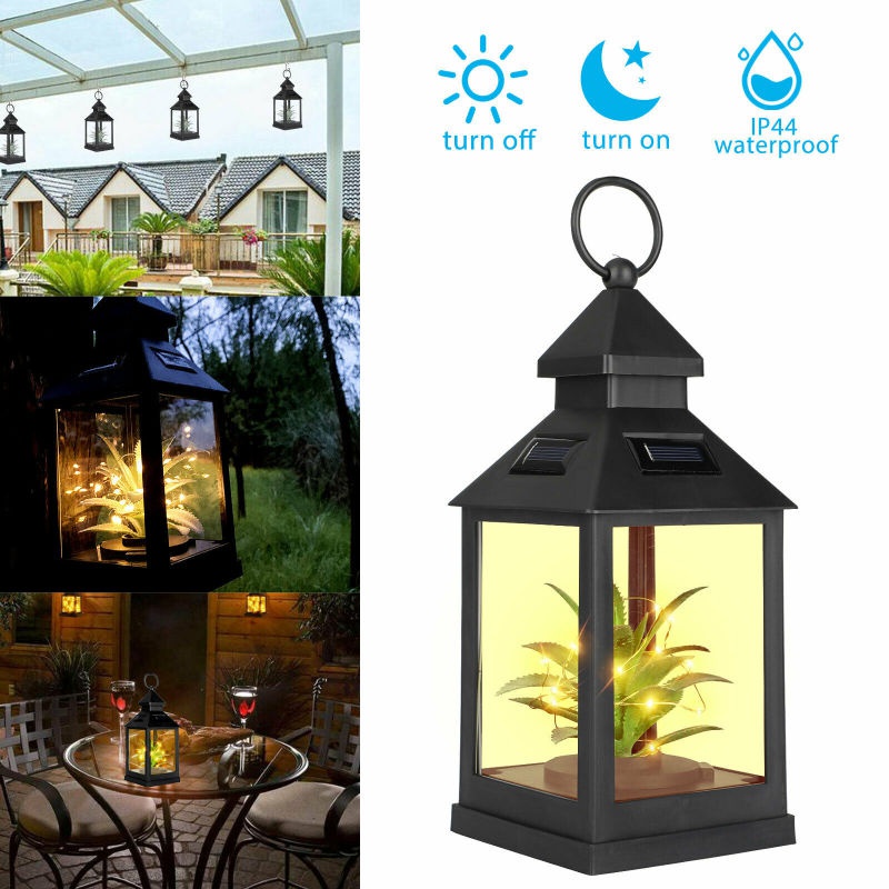 New Imitation Plants Solar Lantern Light Outdoor Waterproof LED Hanging Light for Yard Patio Garden