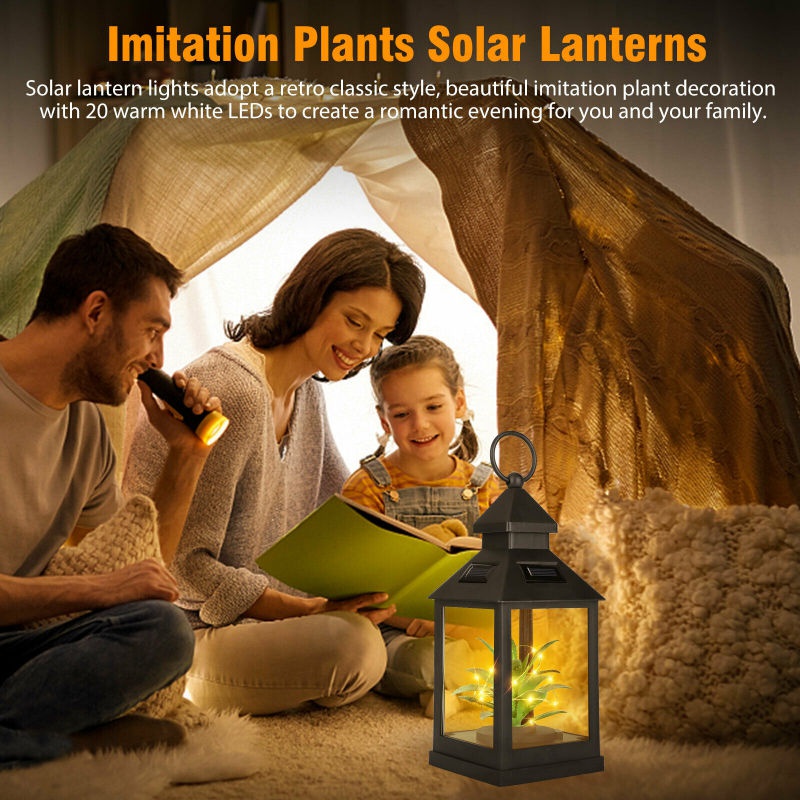 New Imitation Plants Solar Lantern Light Outdoor Waterproof LED Hanging Light for Yard Patio Garden