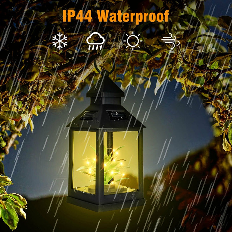 New Imitation Plants Solar Lantern Light Outdoor Waterproof LED Hanging Light for Yard Patio Garden