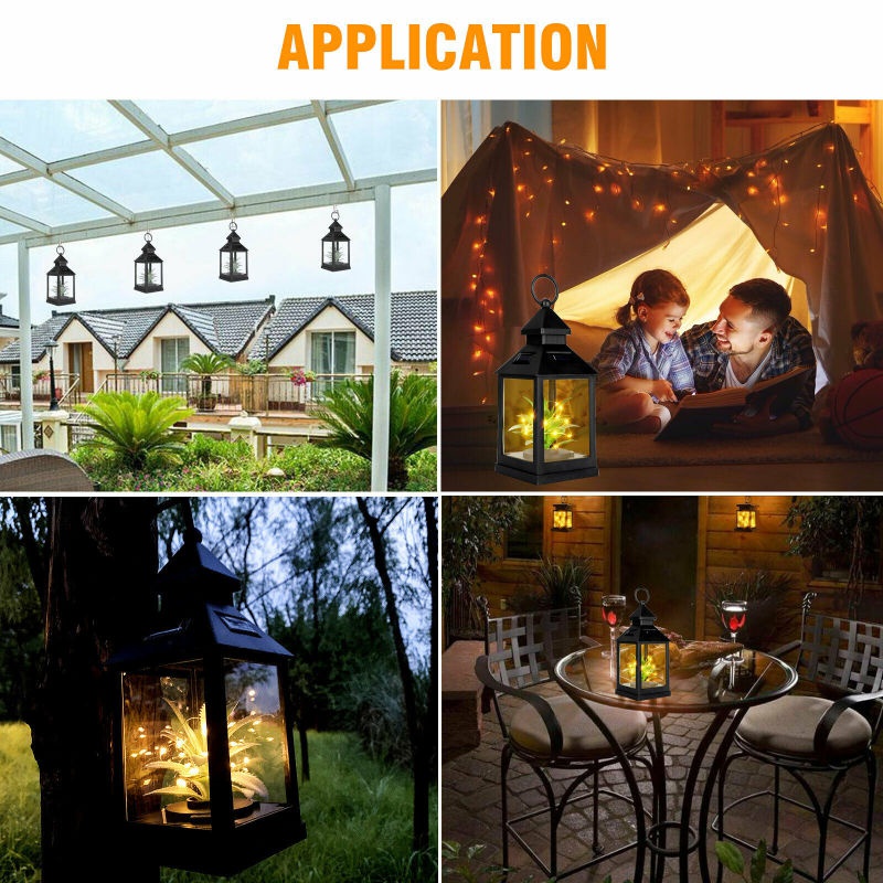 New Imitation Plants Solar Lantern Light Outdoor Waterproof LED Hanging Light for Yard Patio Garden
