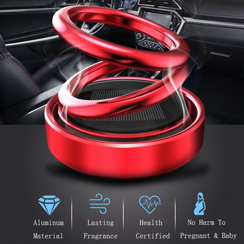 Car Solar Auto Rotation Ring Perfume Air Freshener Car Dashboard Accessories