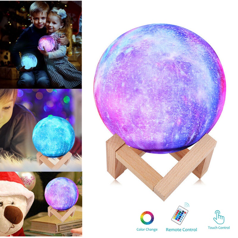 3D LED Painted Starry Sky Night Light Moonlight Galaxy Lamp Rechargeable LED Moon Night Light Multi