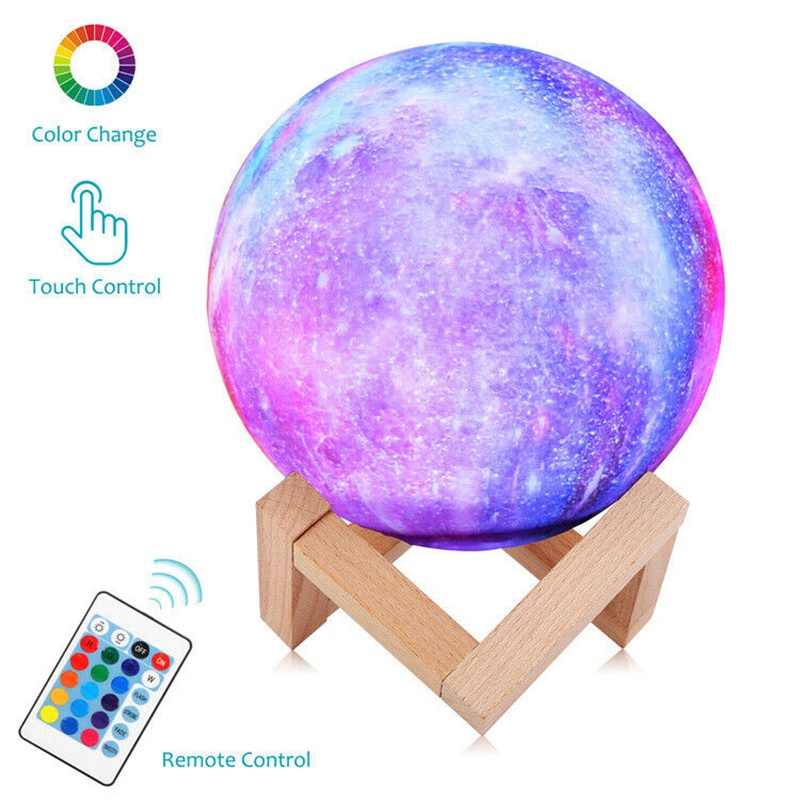 3D LED Painted Starry Sky Night Light Moonlight Galaxy Lamp Rechargeable LED Moon Night Light Multi