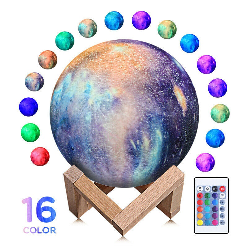 3D LED Painted Starry Sky Night Light Moonlight Galaxy Lamp Rechargeable LED Moon Night Light Multi