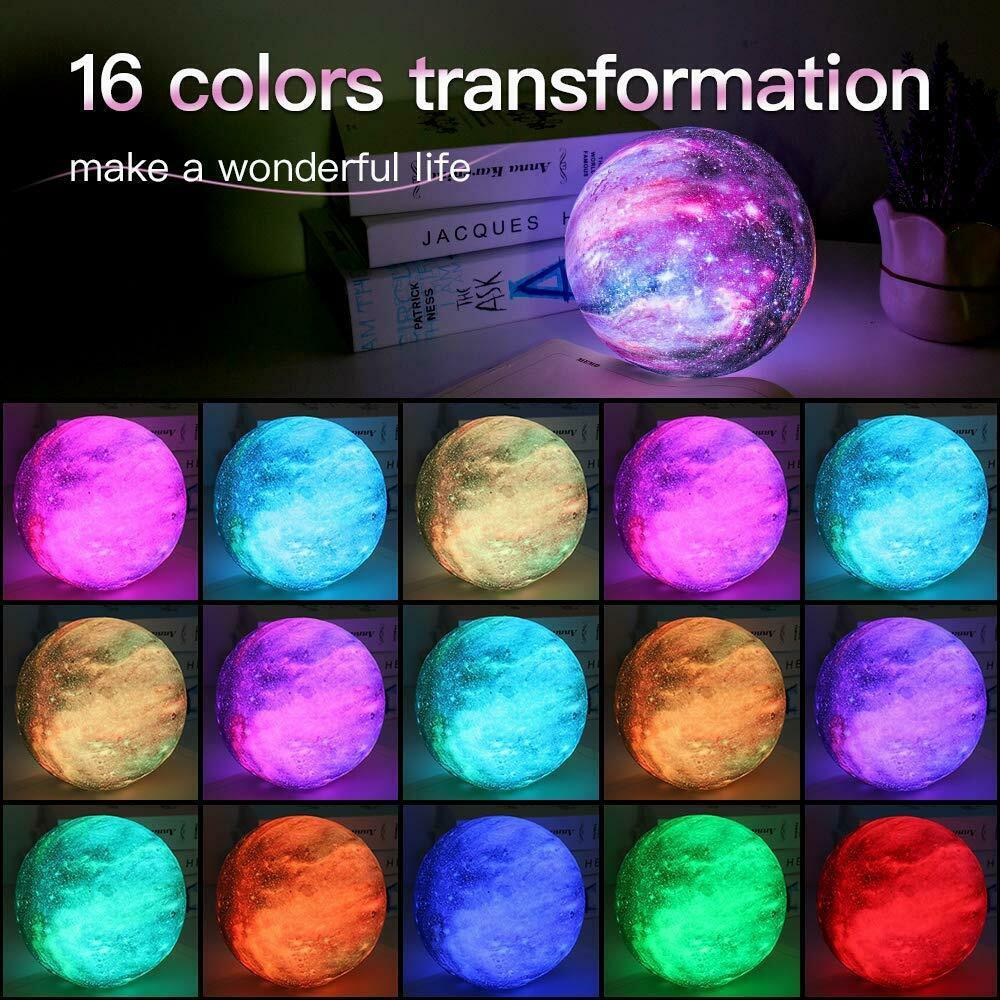 3D LED Painted Starry Sky Night Light Moonlight Galaxy Lamp Rechargeable LED Moon Night Light Multi