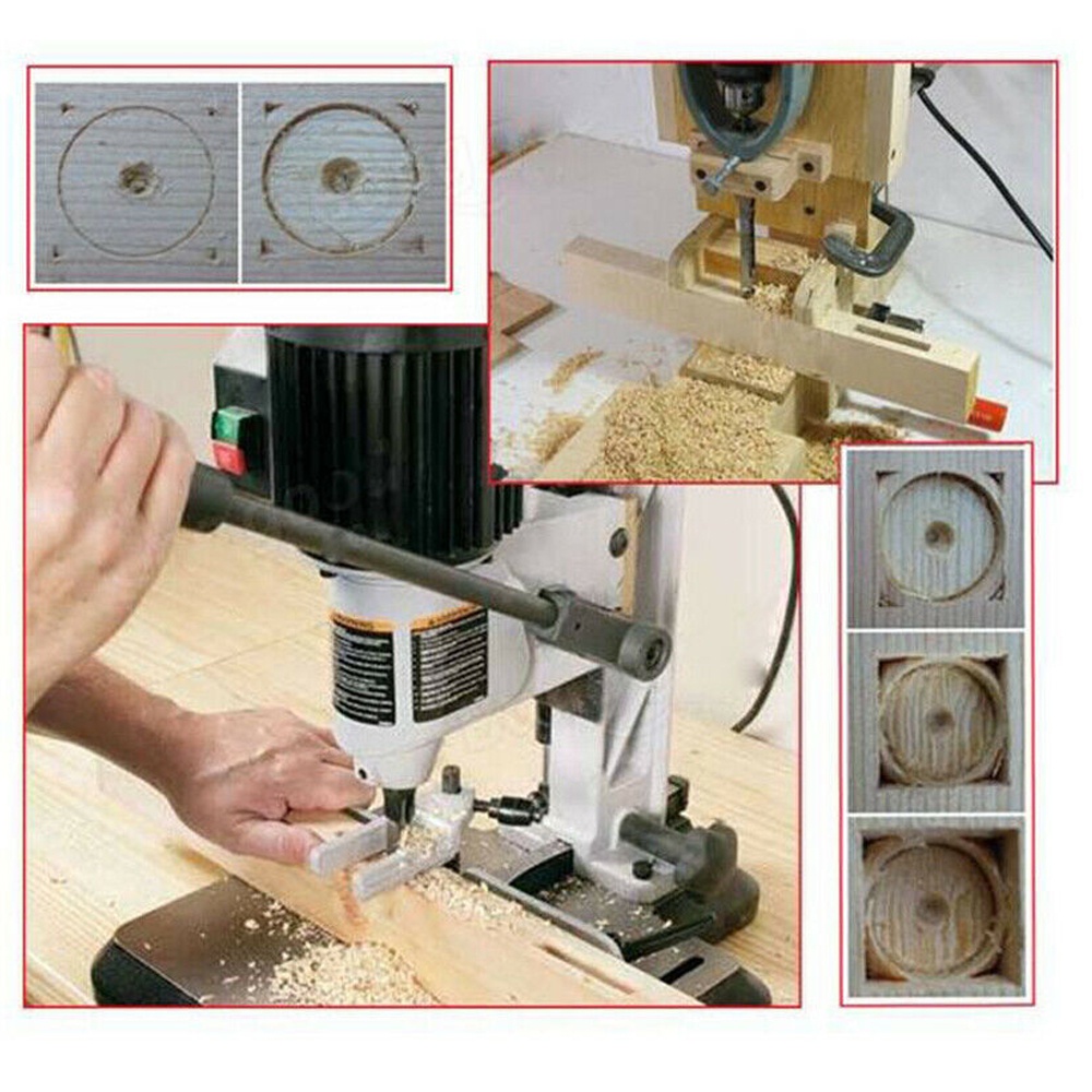 4pcs Square Hole Drill Bits Saw Wood Mortising Mortise Chisel Set Woodworking US