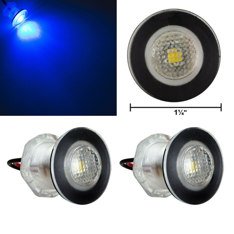 Blue Led Live Well Boat Light Waterproof Light RV Courtesy Light Marine Boat RV 12V 4 Pk