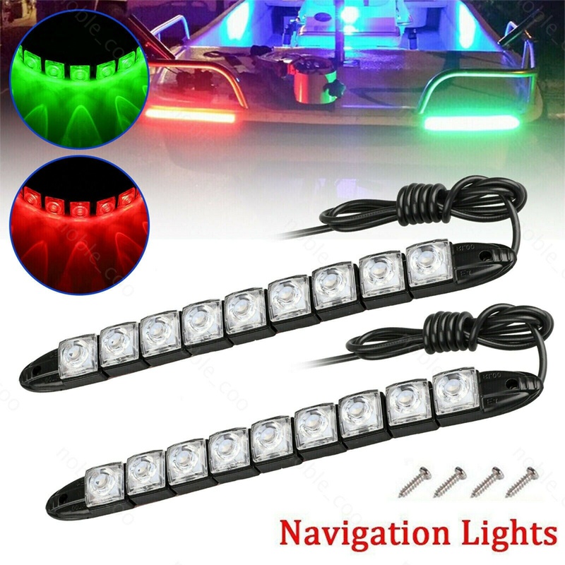 1/2PCS Red Green Navigation 18 LED Marine Boat  Bow Stern light 12V Yacht Pontoon Bright Lights