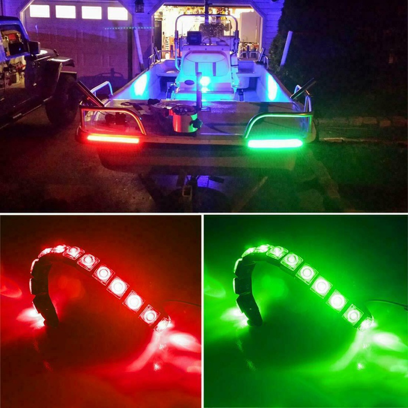 1/2PCS Red Green Navigation 18 LED Marine Boat  Bow Stern light 12V Yacht Pontoon Bright Lights