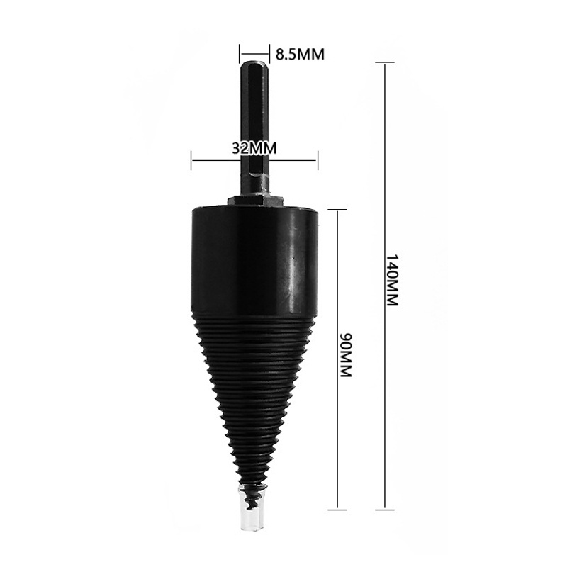 Firewood Machine Electric Drill Adapter Wood Cone Reamer Punch Driver Bit Split Drilling Tools