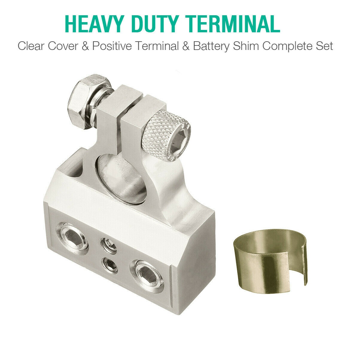 Car Battery Terminal Clamp Post 1/0 2 4 8 GA AWG Gauge Positive Negative Port