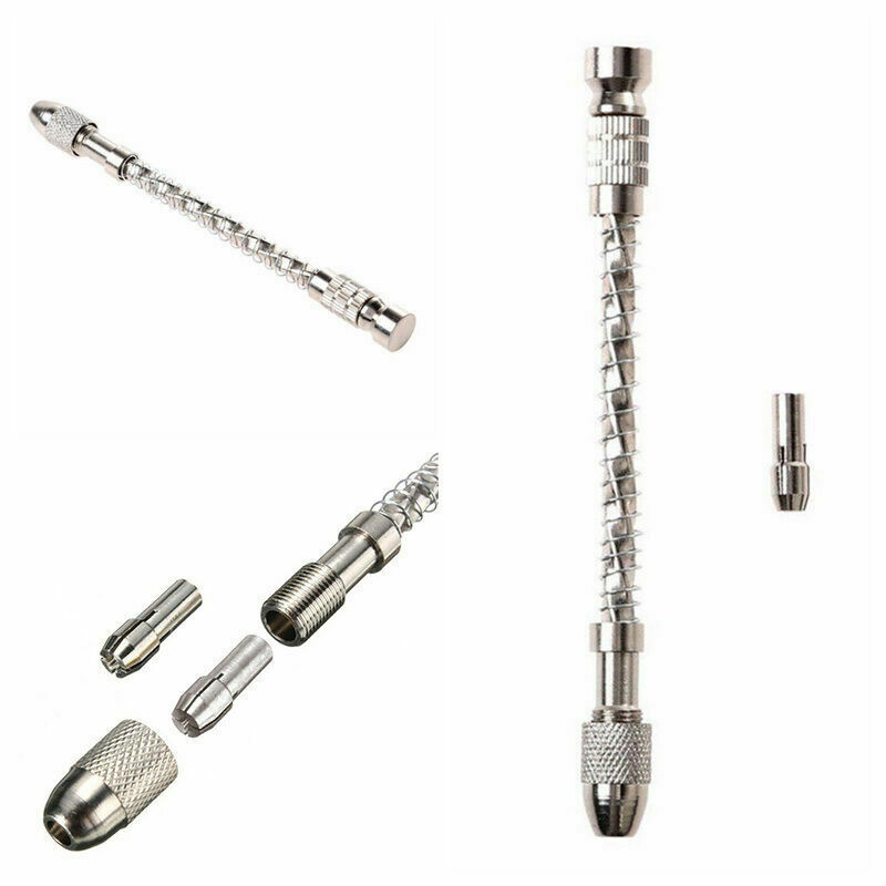 Mini Micro Spiral Hand Semi-Automatic Drill Vise Bit Chuck Twist Pin Puncher Set