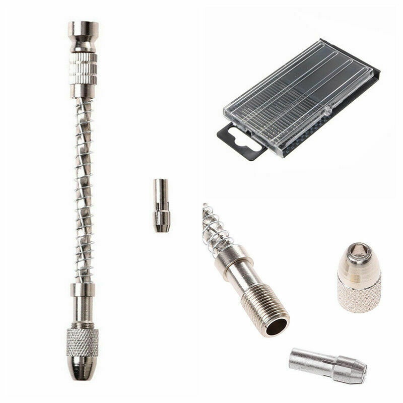 Mini Micro Spiral Hand Semi-Automatic Drill Vise Bit Chuck Twist Pin Puncher Set