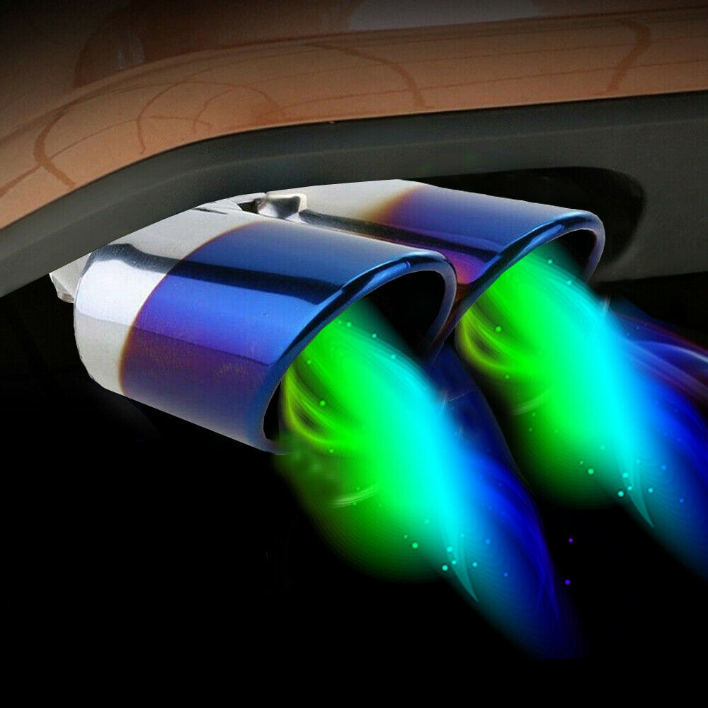 Stainless Steel Car Rear Dual Exhaust Pipe Tail Muffler Tip Throat Tailpipe