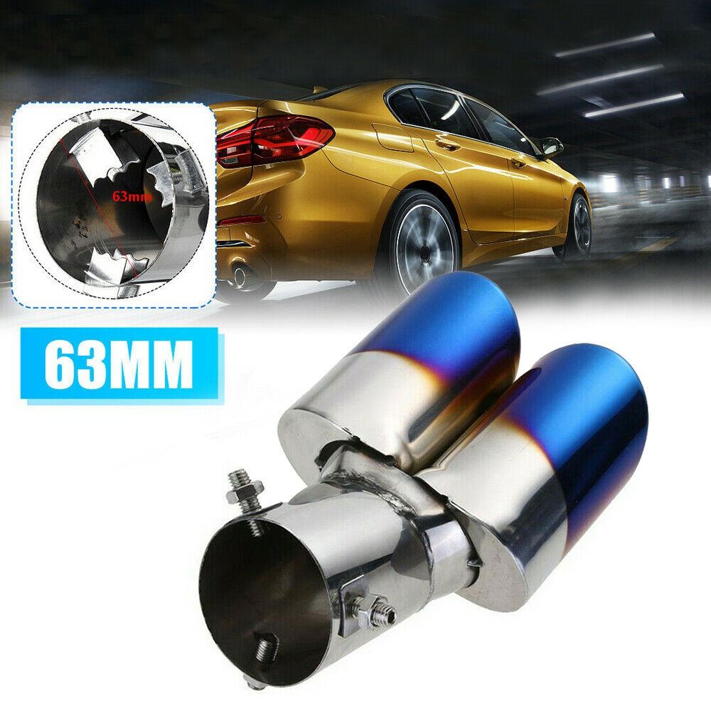 Stainless Steel Car Rear Dual Exhaust Pipe Tail Muffler Tip Throat Tailpipe