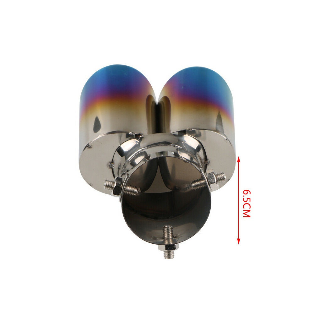 Stainless Steel Car Rear Dual Exhaust Pipe Tail Muffler Tip Throat Tailpipe