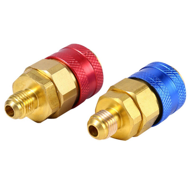 2pcs Red and Bllue Safety Valve Air Conditioning Repair And Fluoride Tool 2 Piece Valves R134a