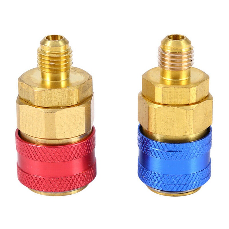 2pcs Red and Bllue Safety Valve Air Conditioning Repair And Fluoride Tool 2 Piece Valves R134a