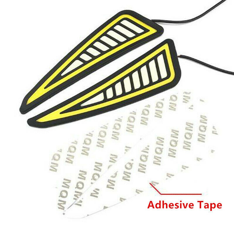 2Pcs Car Universal DRL LED Daytime Running Light Driving Turn Signal White/Amber