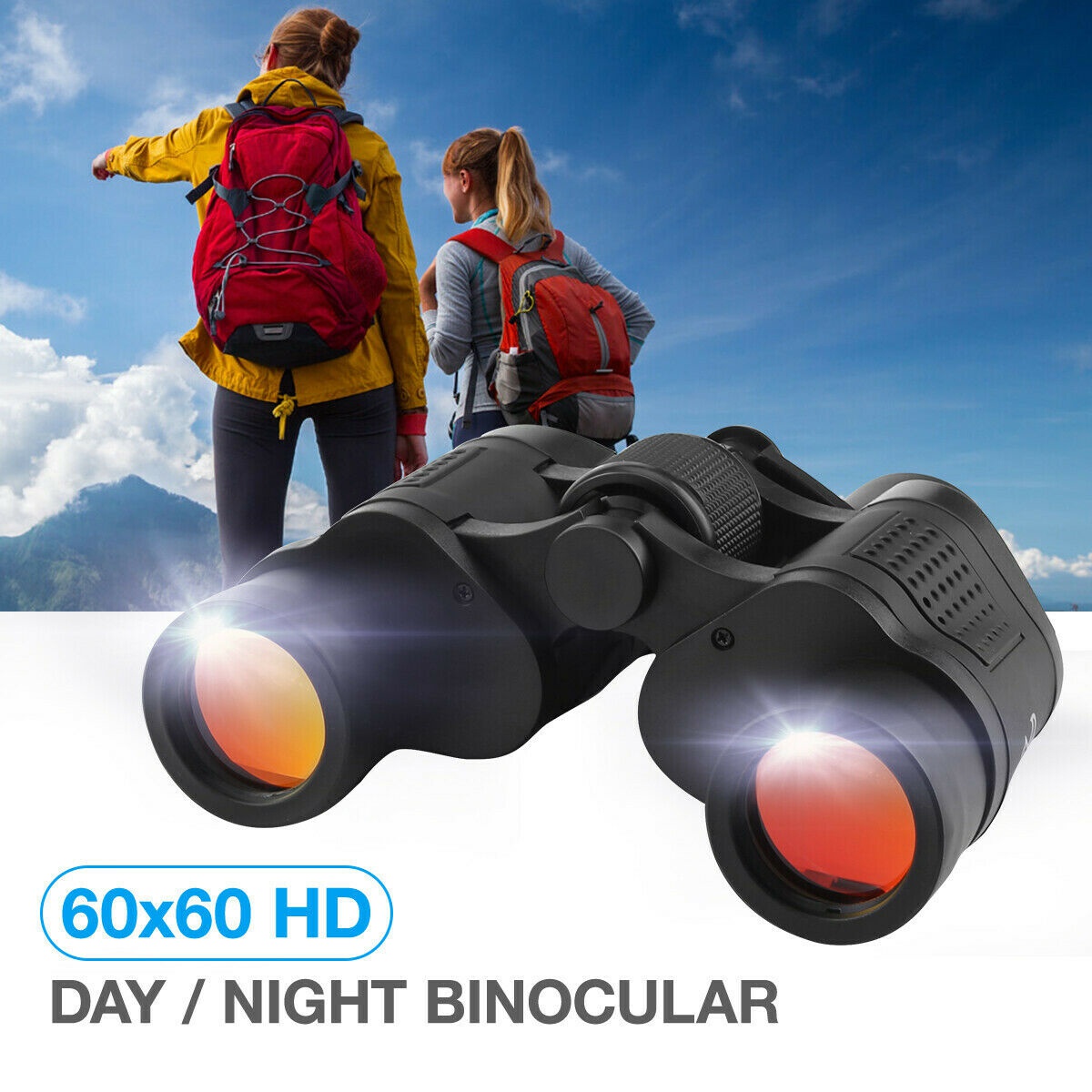 Day Night Vision HD Binoculars Outdoor Hunting Travel Telescope+Case 60X60 Zoom