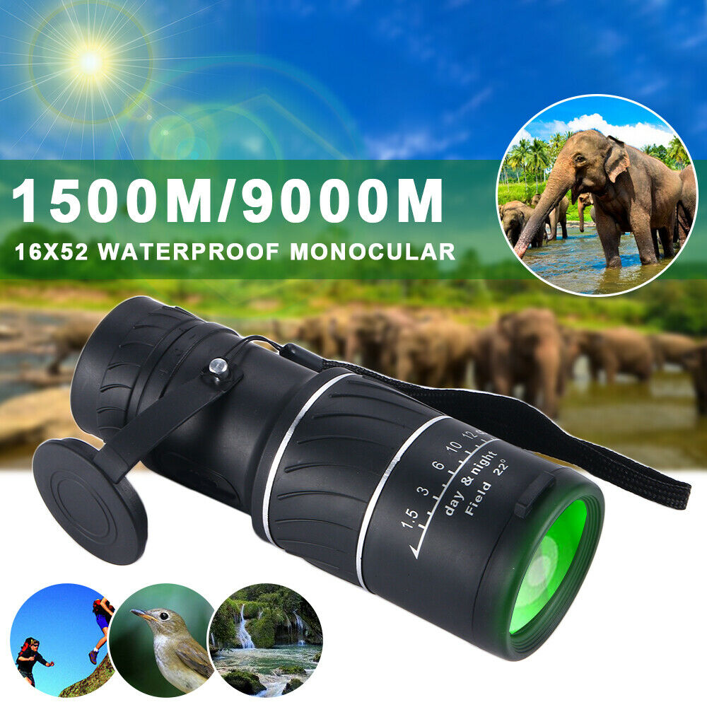 New day and night vision 16x52 optical monocular hunting and camping telescope-