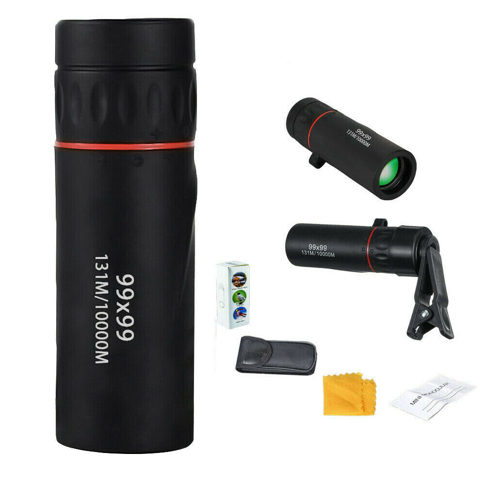 99x99 Monocular Telescope Light Night Vision Zoom + Simple Clip Sightseeing-