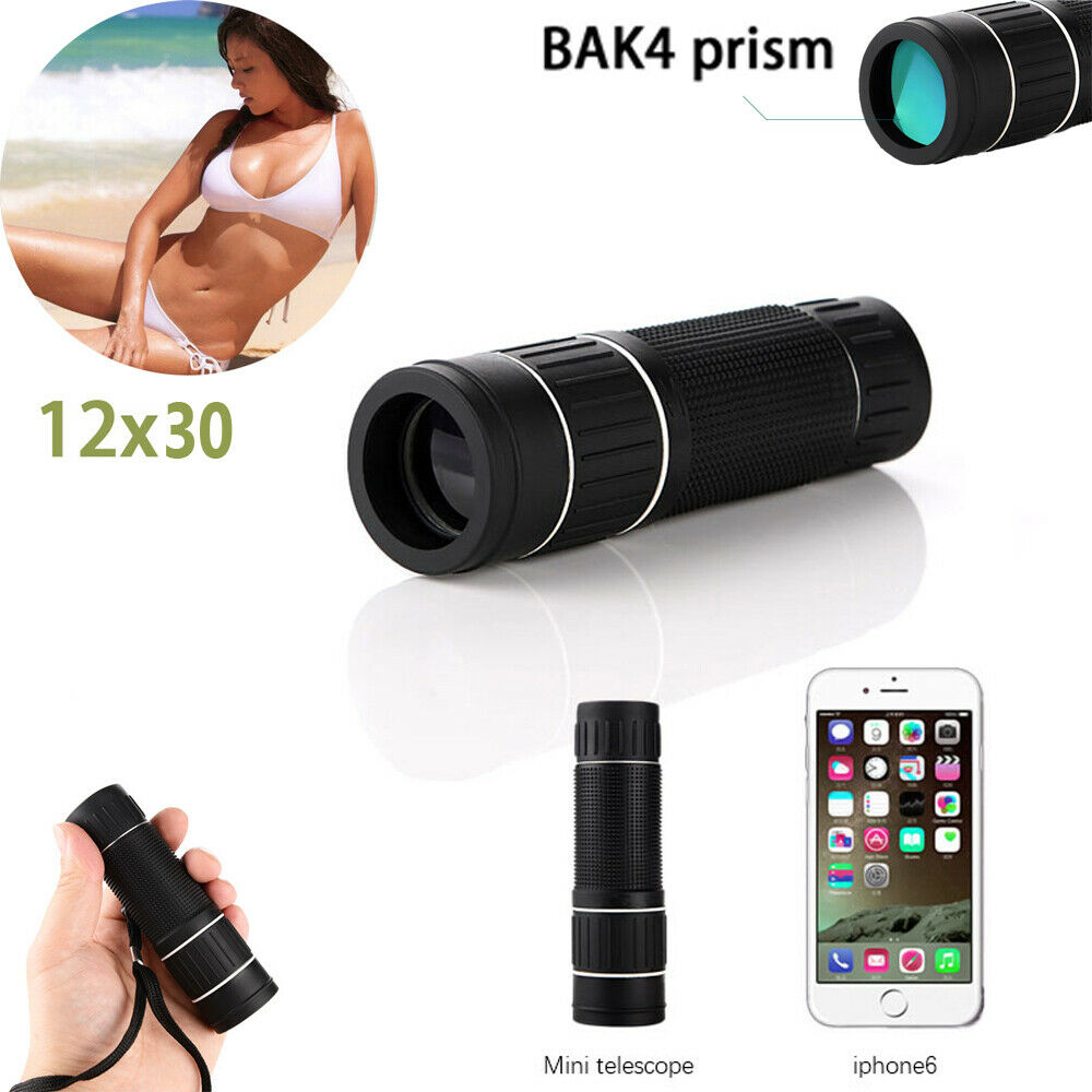 12x30 Mini HD Zoom Monocular Telescope Small Telescope with Night Vision Telescope Bak4
