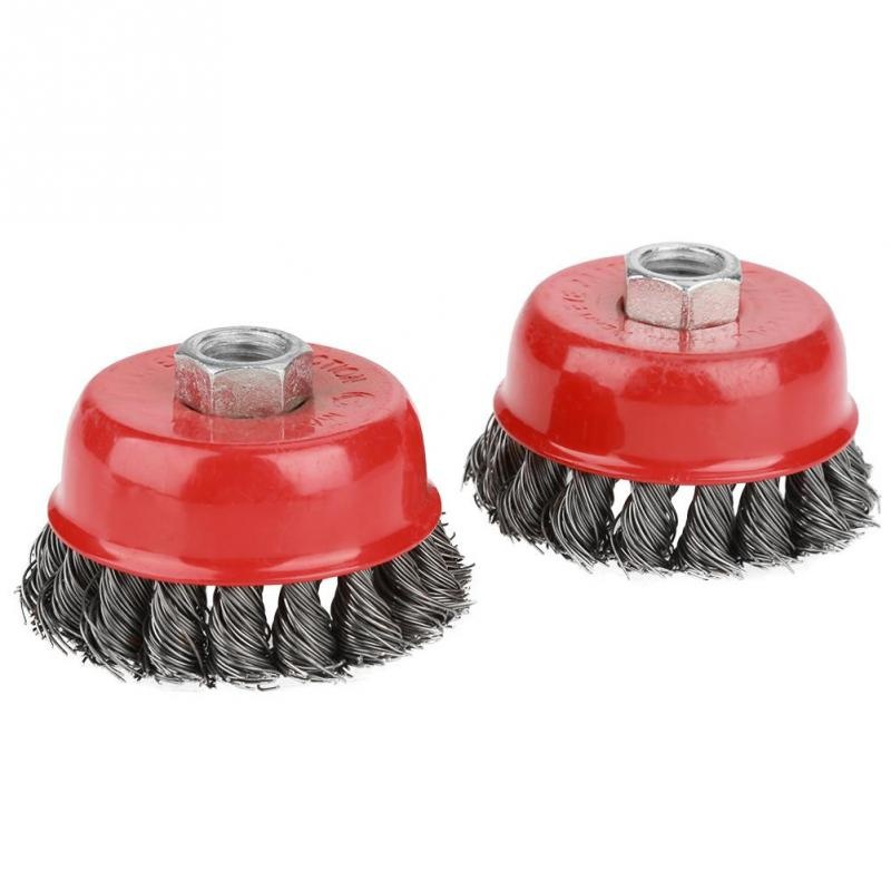 4Pcs/set Rotary Twist Knot Flat Cup Steel Wire Wheel Brush Set for Angle Grinder Rust Paint Removal