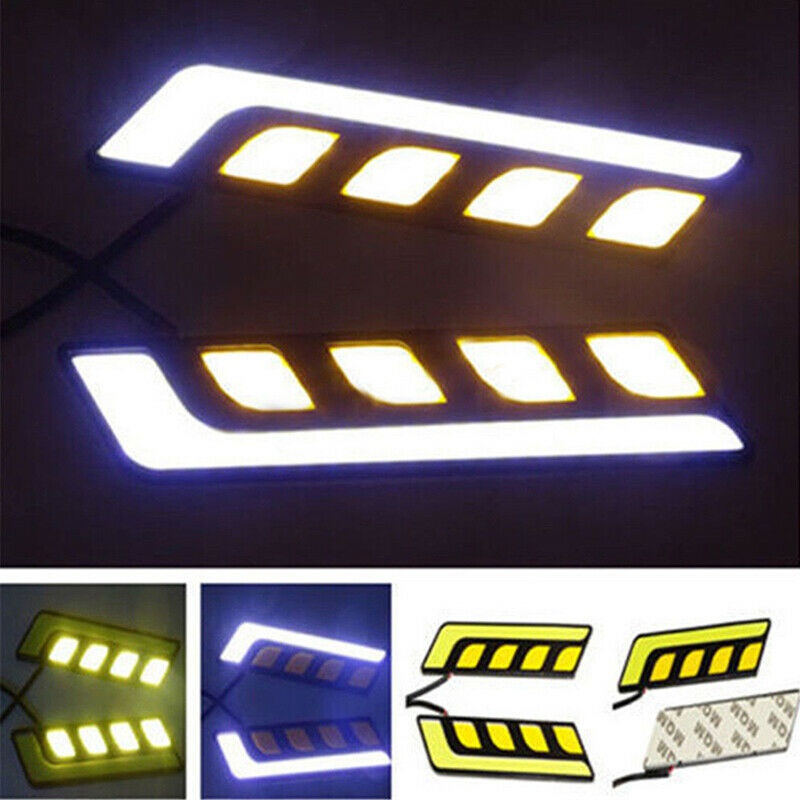 2pcs Waterproof 12V LED COB Car Auto DRL Driving Daytime Running Lamp Fog Lights