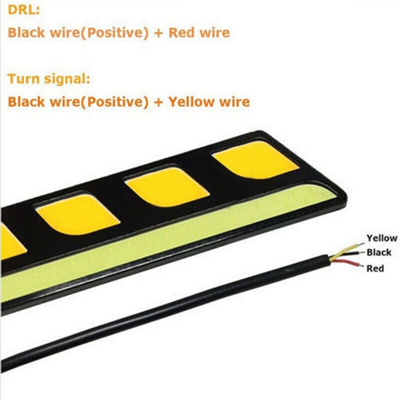 2pcs Waterproof 12V LED COB Car Auto DRL Driving Daytime Running Lamp Fog Lights