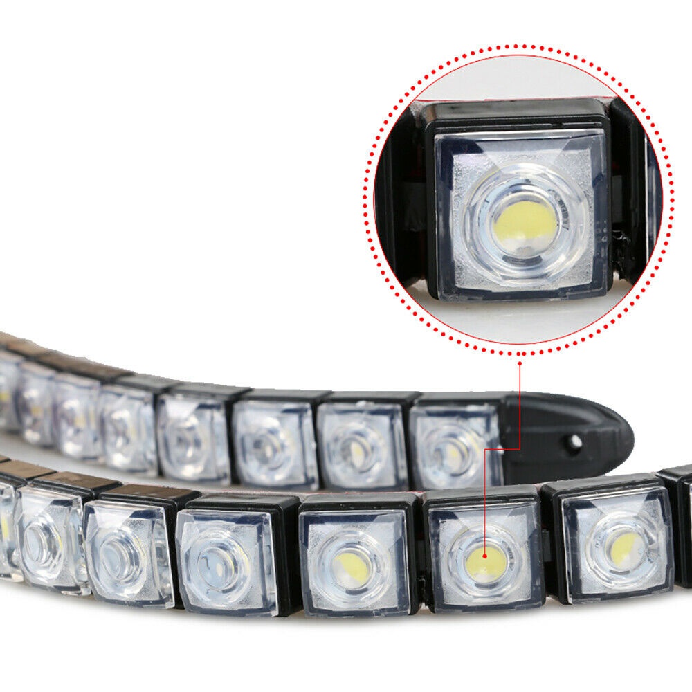 2Pcs Car Flexible 6 LED DRL Daytime Running Light Driving Daylight Fog Light Lamp