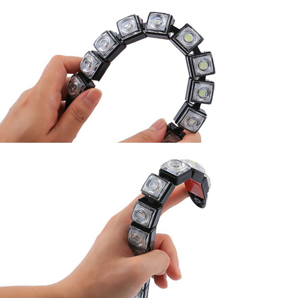 2Pcs Car Flexible 6 LED DRL Daytime Running Light Driving Daylight Fog Light Lamp