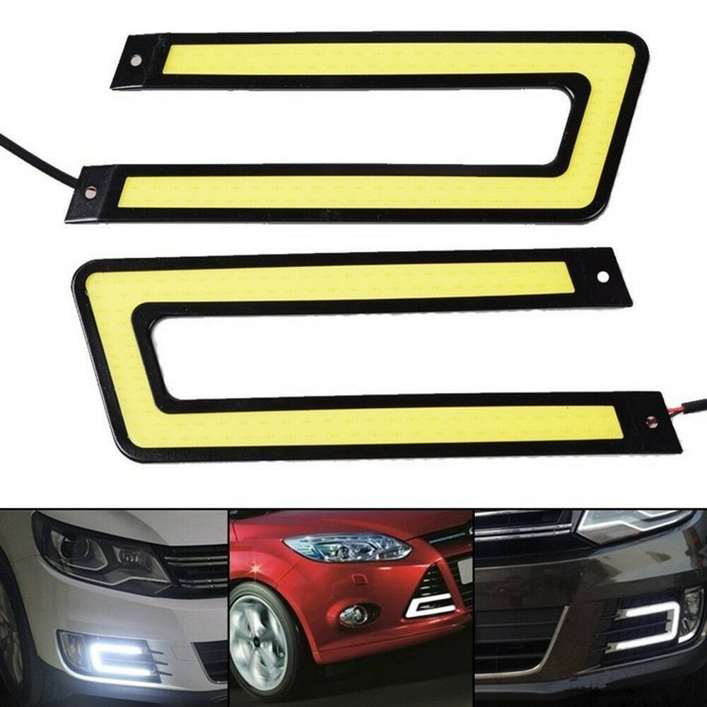 U-Shape Car COB LED Daytime Running Light DRL Fog Driving Lamp DC 12V Auto Parts