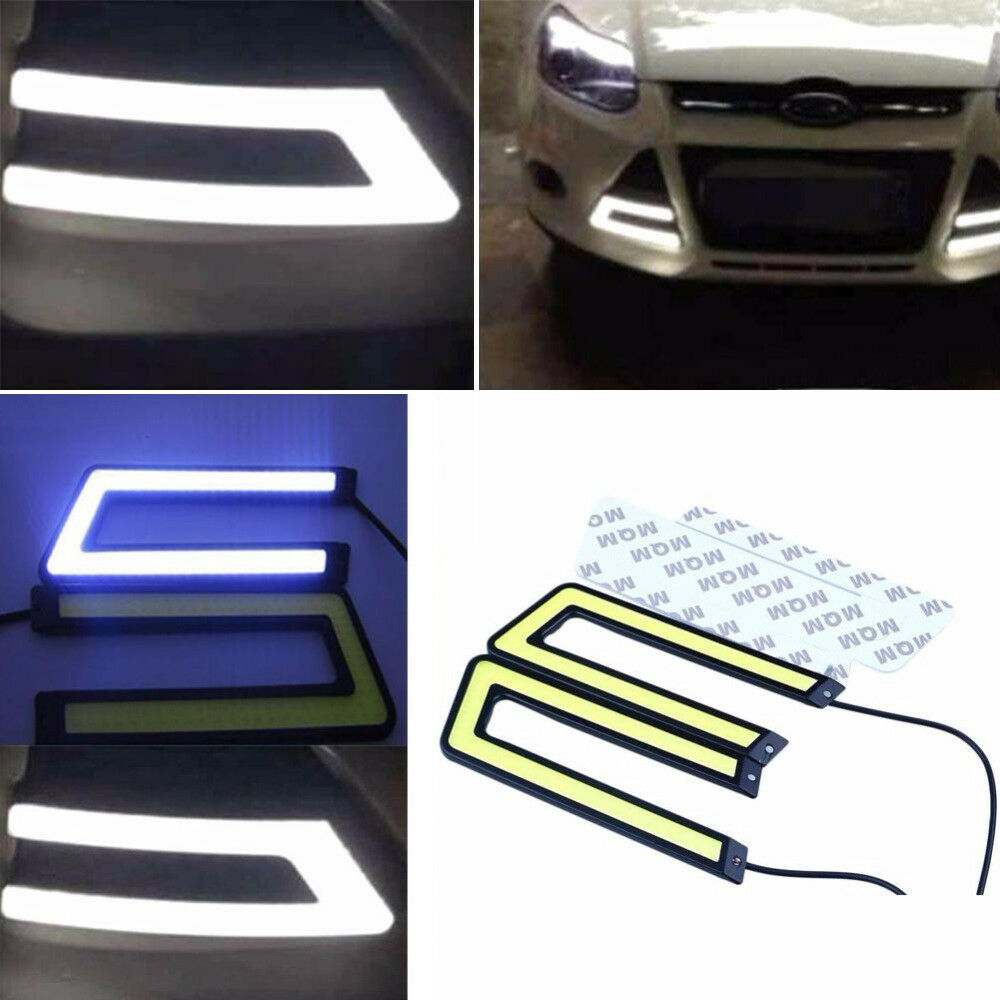 U-Shape Car COB LED Daytime Running Light DRL Fog Driving Lamp DC 12V Auto Parts