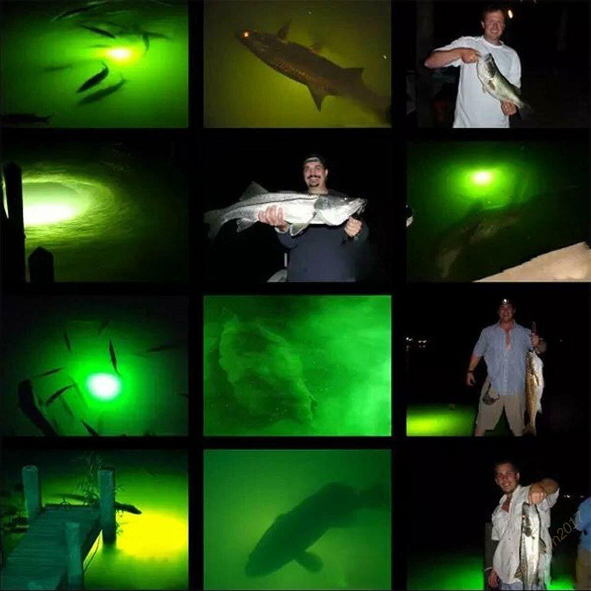 1200LM LED Submersible Fishing Night Light Underwater Fish Lure Bait Finder Lamp