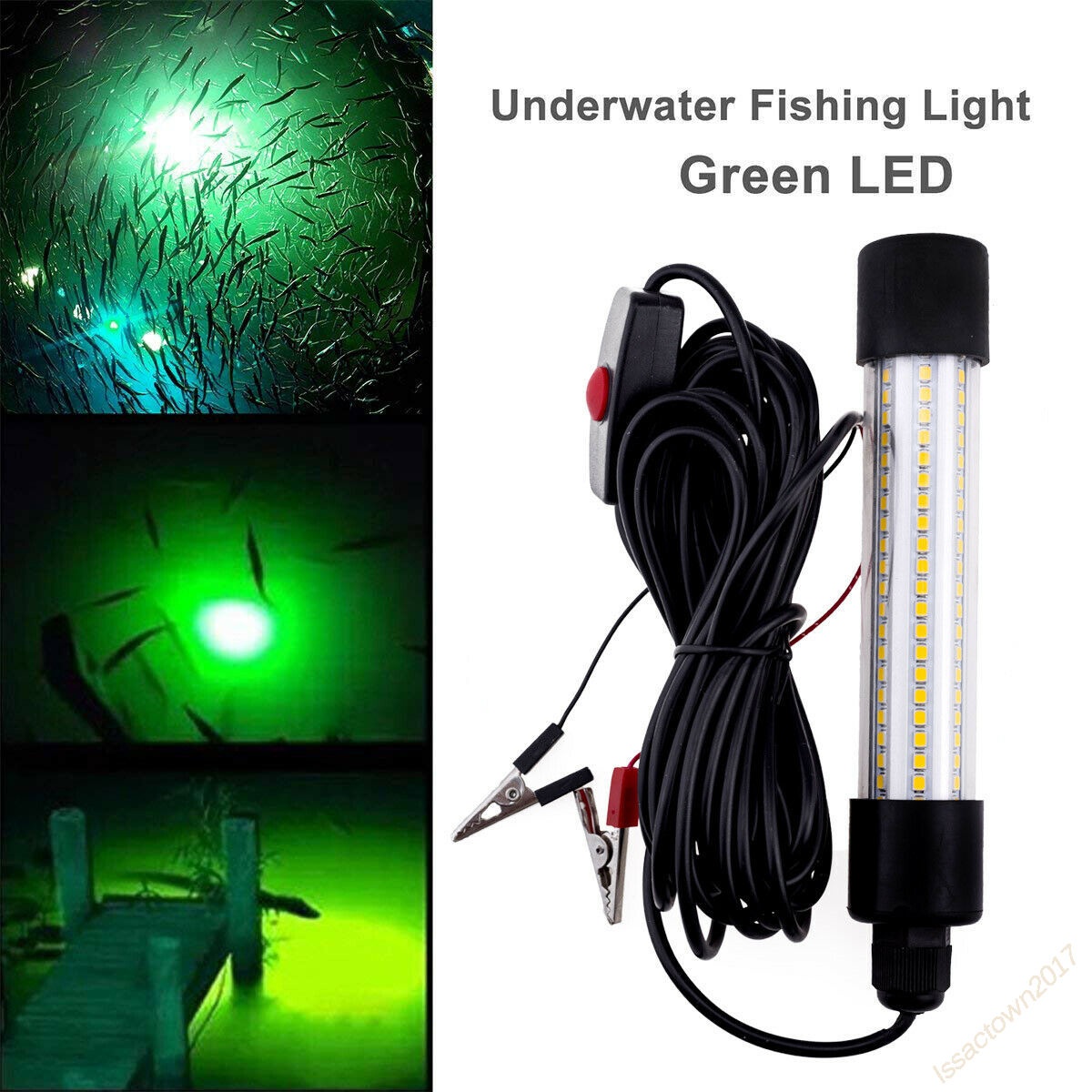 1200LM LED Submersible Fishing Night Light Underwater Fish Lure Bait Finder Lamp