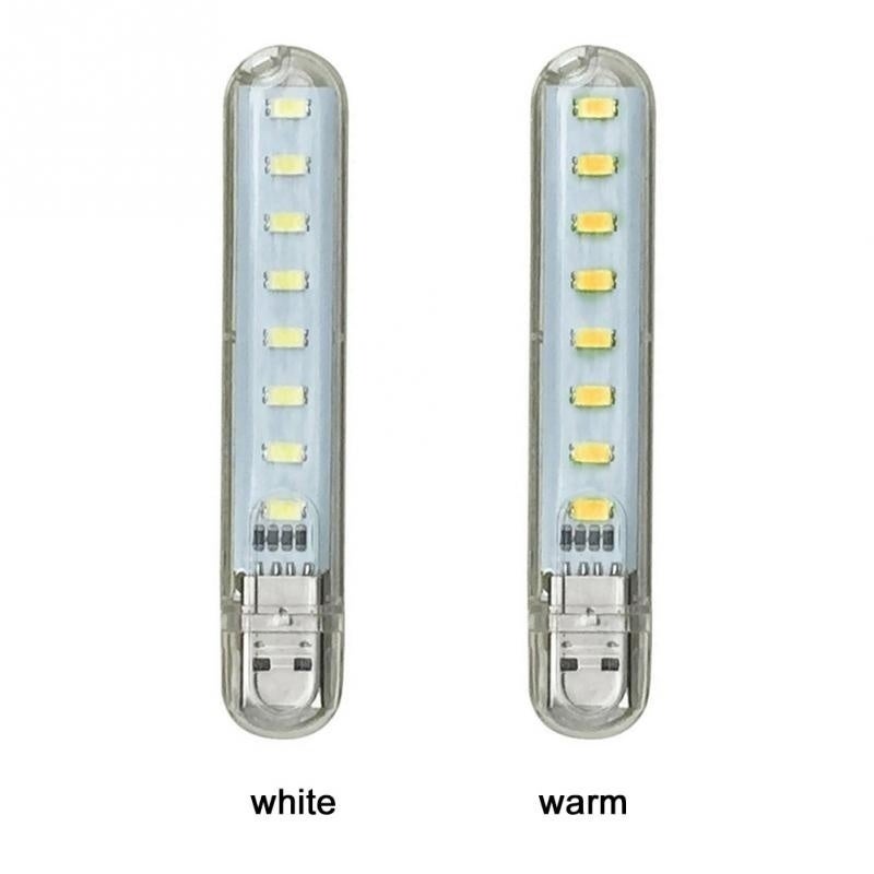 2PCS 8 LED Mini Portable USB Lamp DC 5V Camping USB Lighting For PC Laptop Mobile Power Bank Gadget