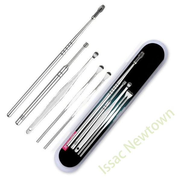 5pcs Spiral Ear Pick Spoon Set Wax Removal Cleaner Multifunction Beauty Tools Accessories