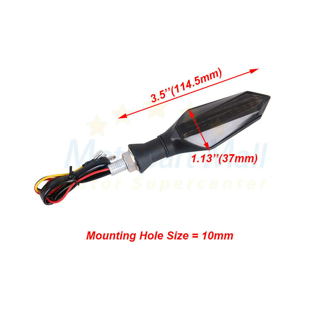 Motorcycle LED Turn Signals Lamp Amber Brake Lights Two Side Sequential Flowing